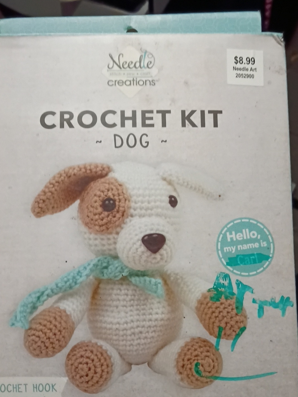 Needle Creations 3-D Crochet Kit Dog (Carl the Dog) NWT